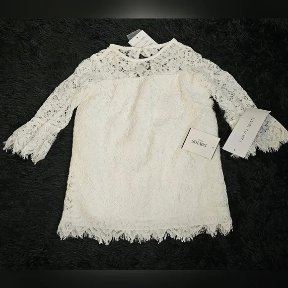 David's Bridal | Dresses | Davids Bridal Short Lace Flower Girl Dress With  Illusion Sleeves White 2t | Poshmark